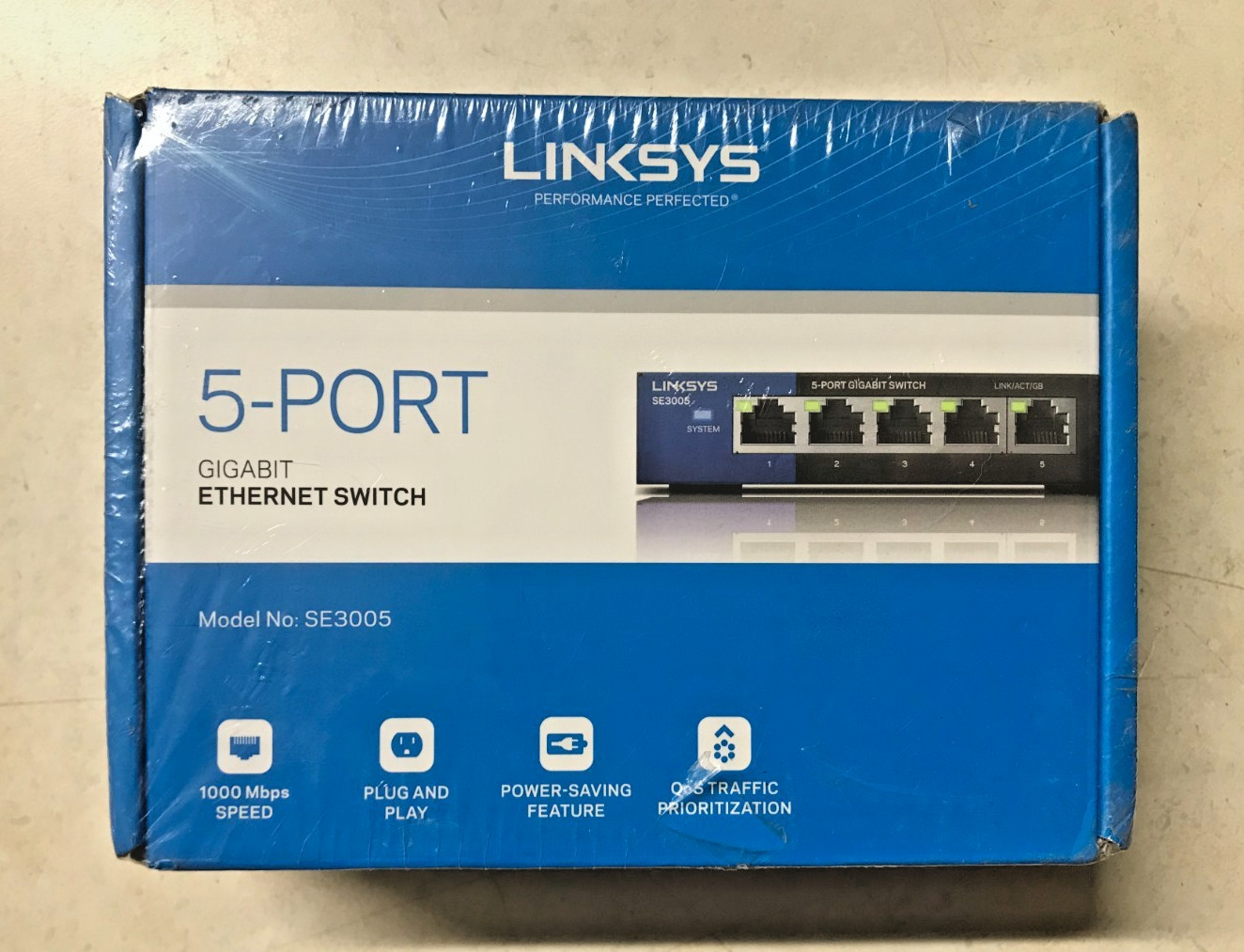 Linksys SE3005 Compact Gigabit Ethernet Switch 5-Port 1000Mbps - New Sealed