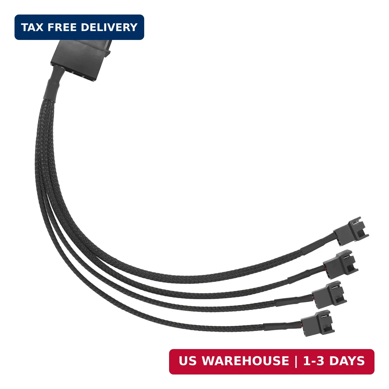 Molex to 4 Pin Fan Adapter for 3 Pin 4 Pin PC Case 12V Cooling Fans Molex to Fan