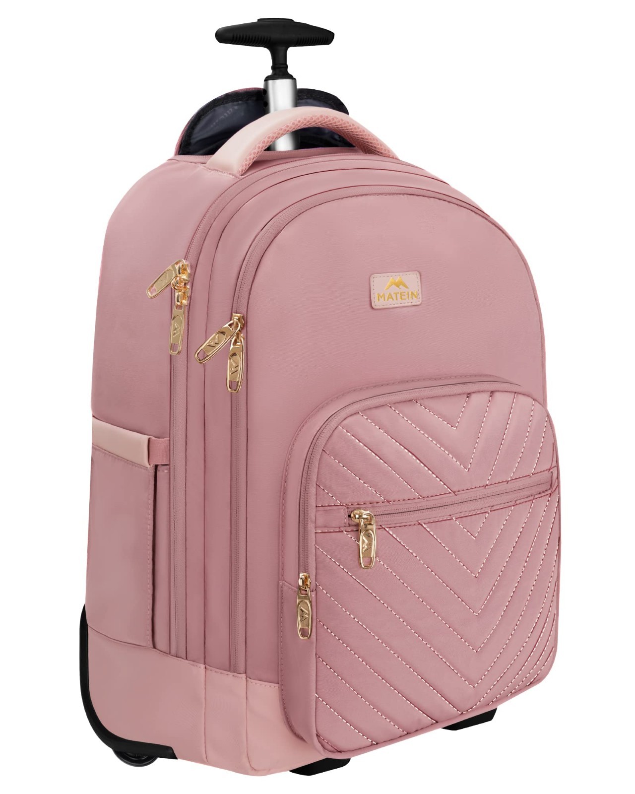 Rolling Backpack for Women - 17" Waterproof Laptop Trolley Bag, Travel Carry-On,