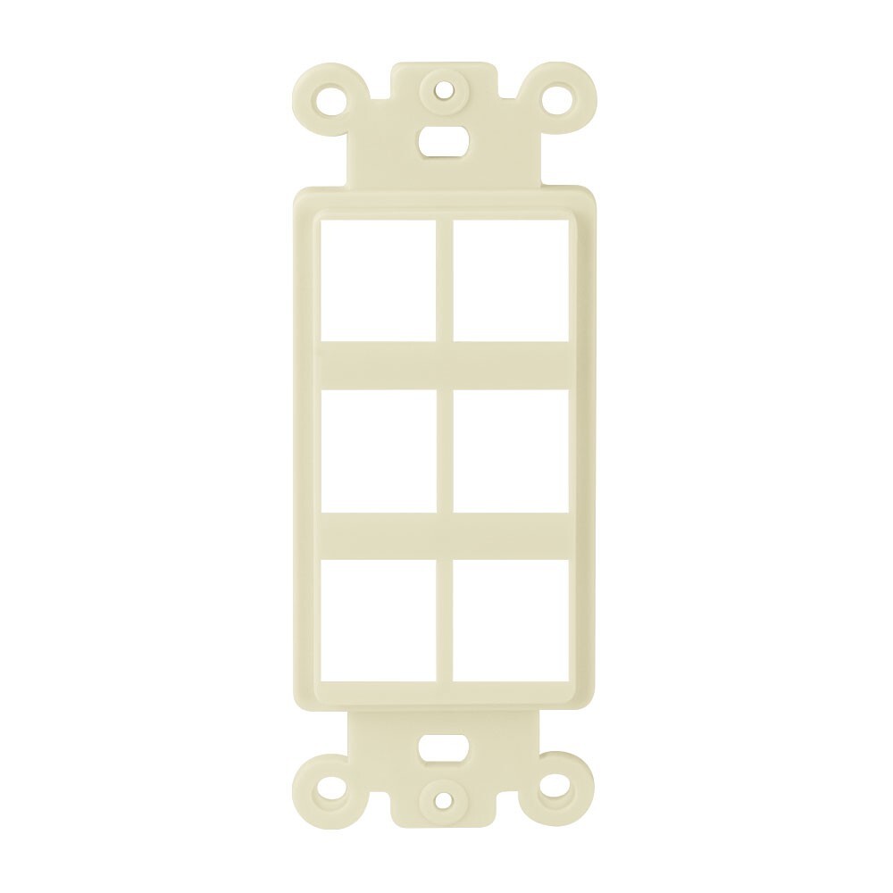 Construct Pro 6-Port Single Gang Keystone Decora Style Insert Strap (Ivory)