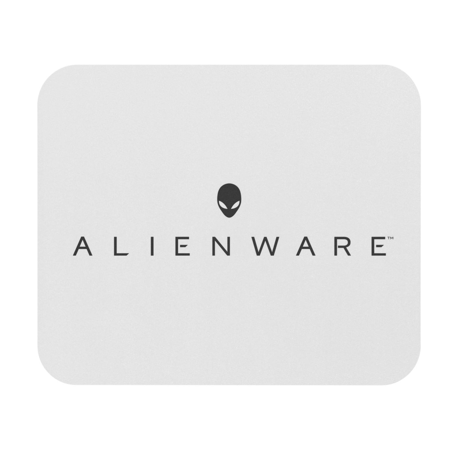 Alienware Logo, Themed White Gaming Mouse Pad (Rectangle)