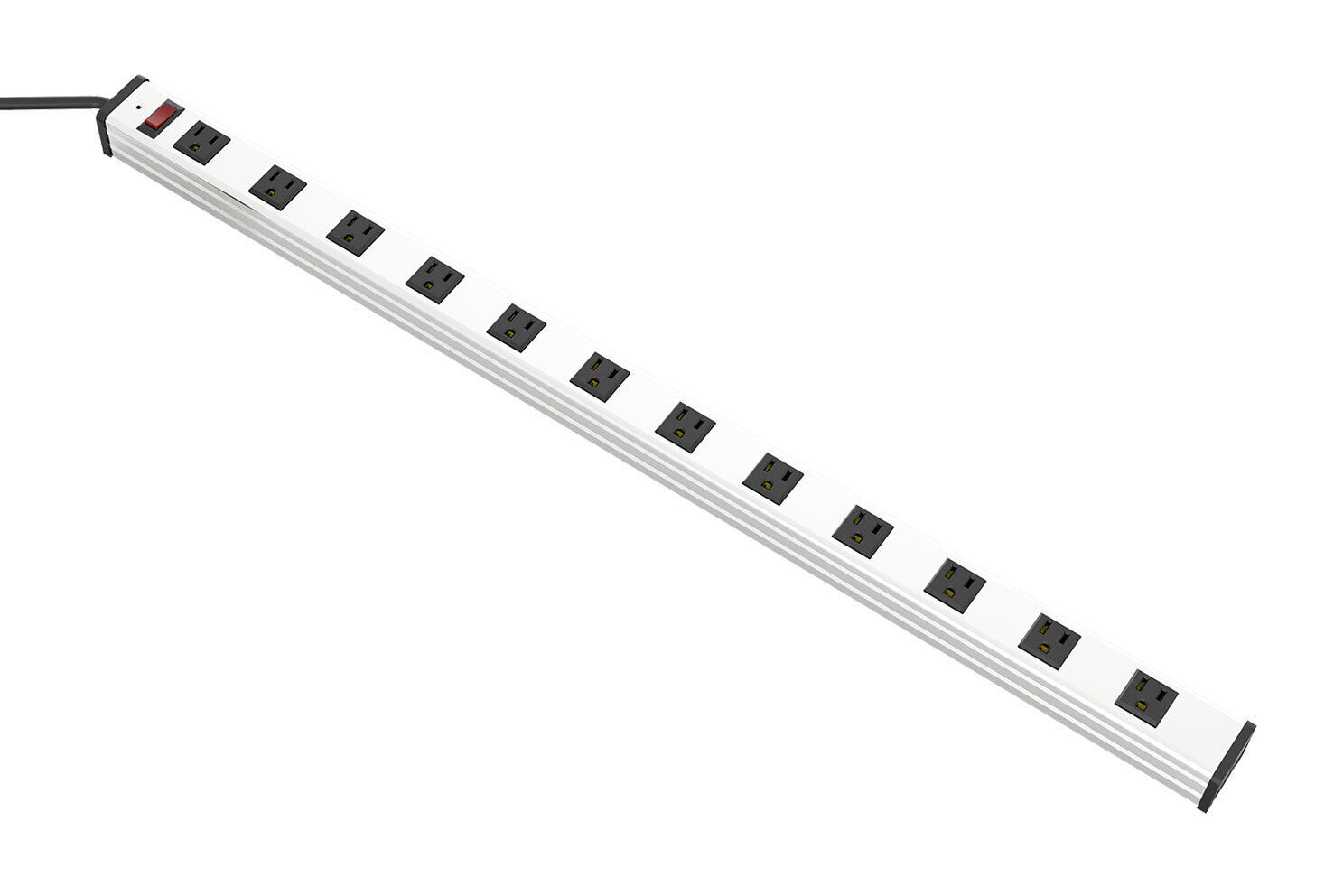 12 Outlet Power Strip Surge Protector Aluminum 300J AC15A 125V 1875W