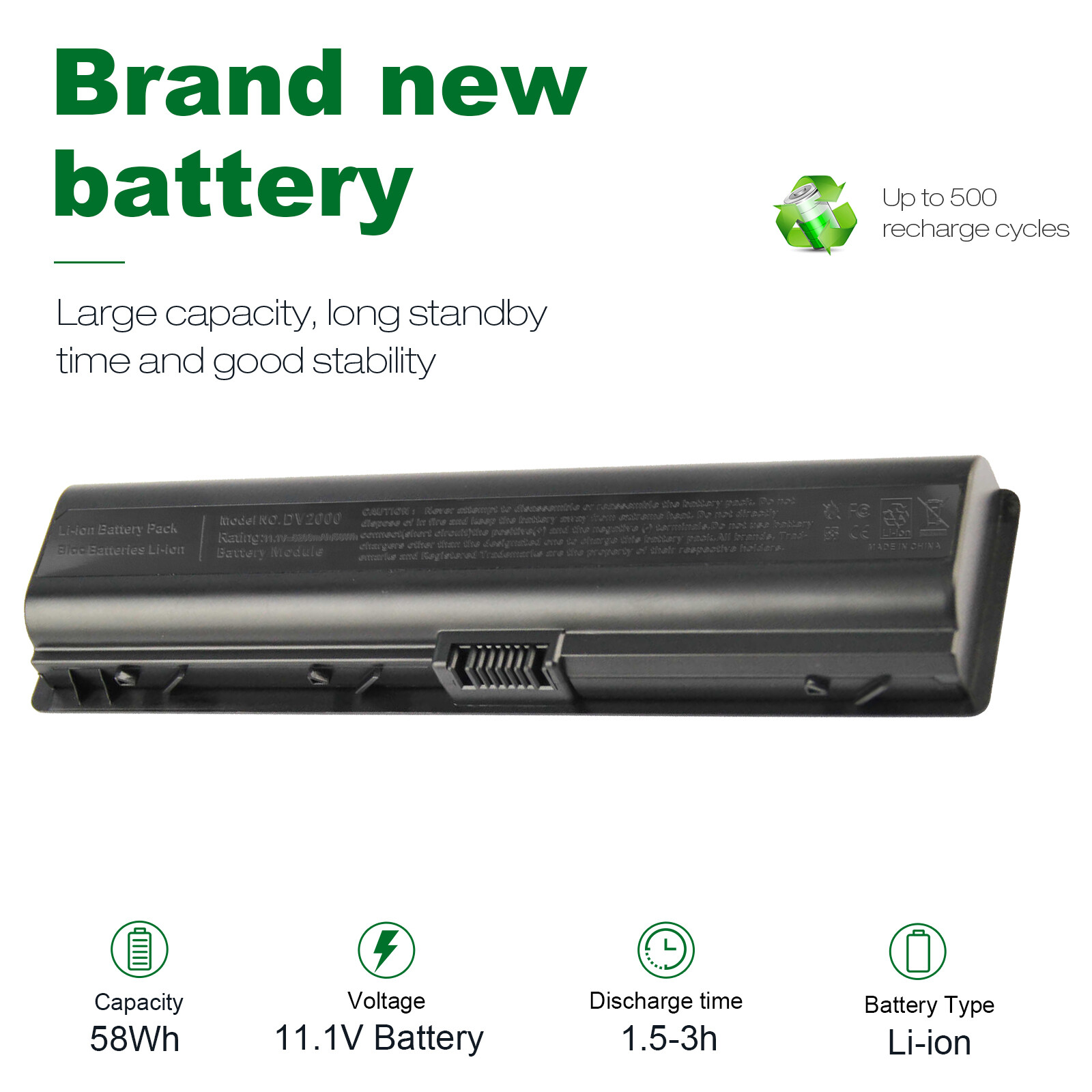 DV2000 Battery for Hp Pavilion dv6000 DV6100 dv6500 dv6700 dv6800 dv2500 dv2700 