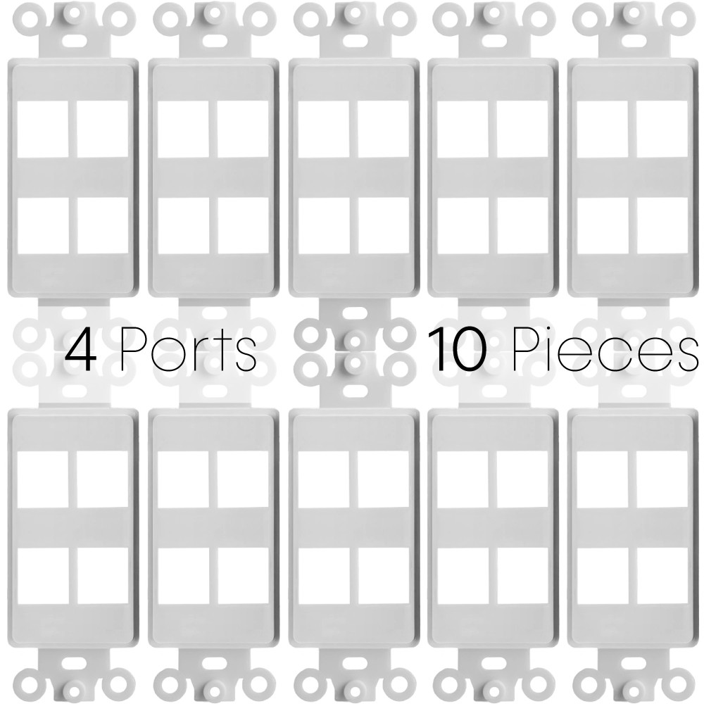 Keystone Wall Plate Insert Keystone Jack Cover fits Decorative Faceplate White