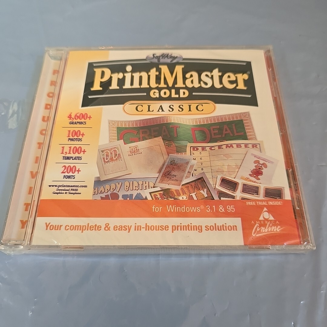 PrintMaster Gold Classic - 1998 SoftKey PC Computer CD Software - NEW & SEALED