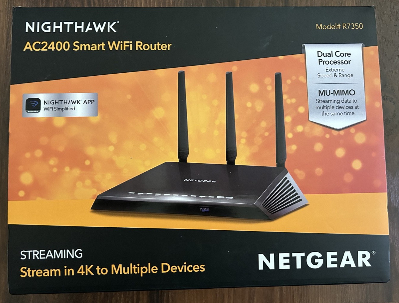 Netgear Nighthawk AC2400 Smart WiFi Router Model R7350 OPEN BOX