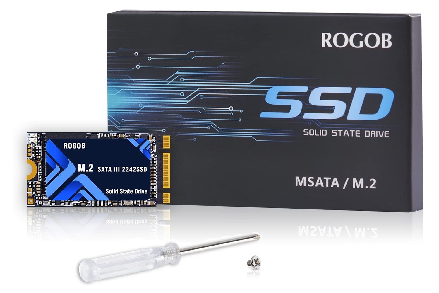 ROGOB 2TB M.2 SATA III SSD 2242 NGFF B&M Key 6Gb/s Internal Drive - Brand New