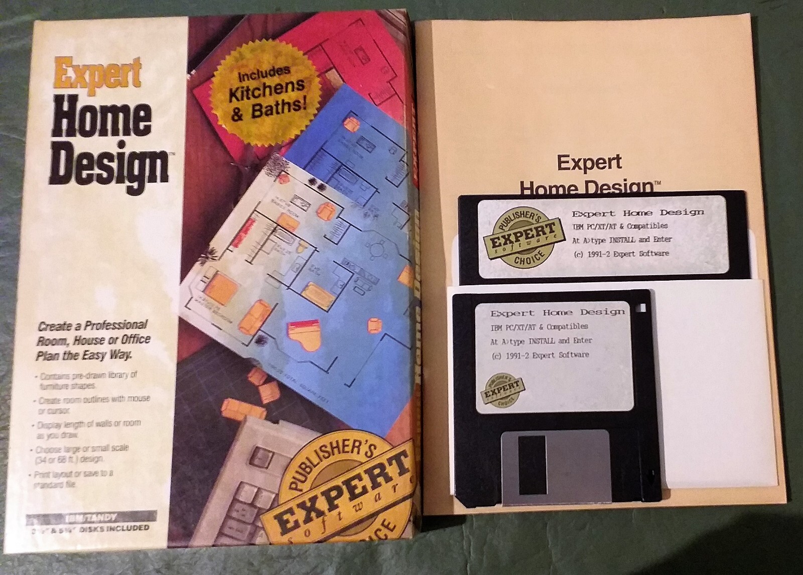Vintage 1991 Expert Home Design IBM/PC/XT/AT & Compatibles