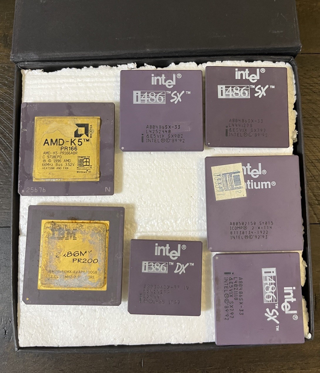 Vintage Rare Lot Of  Intel i486 DX - i386DX - AMD-K6 - IBM PR200