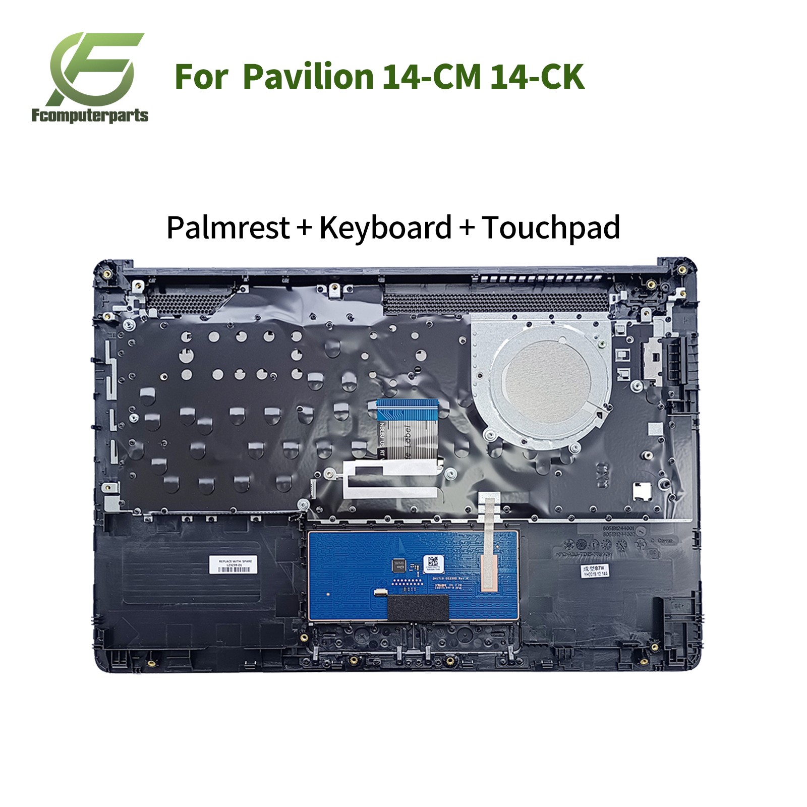 New For HP 14-CK 14-CM 14-DG Palmrest with Keyboard Touchpad Black L23239-001 US