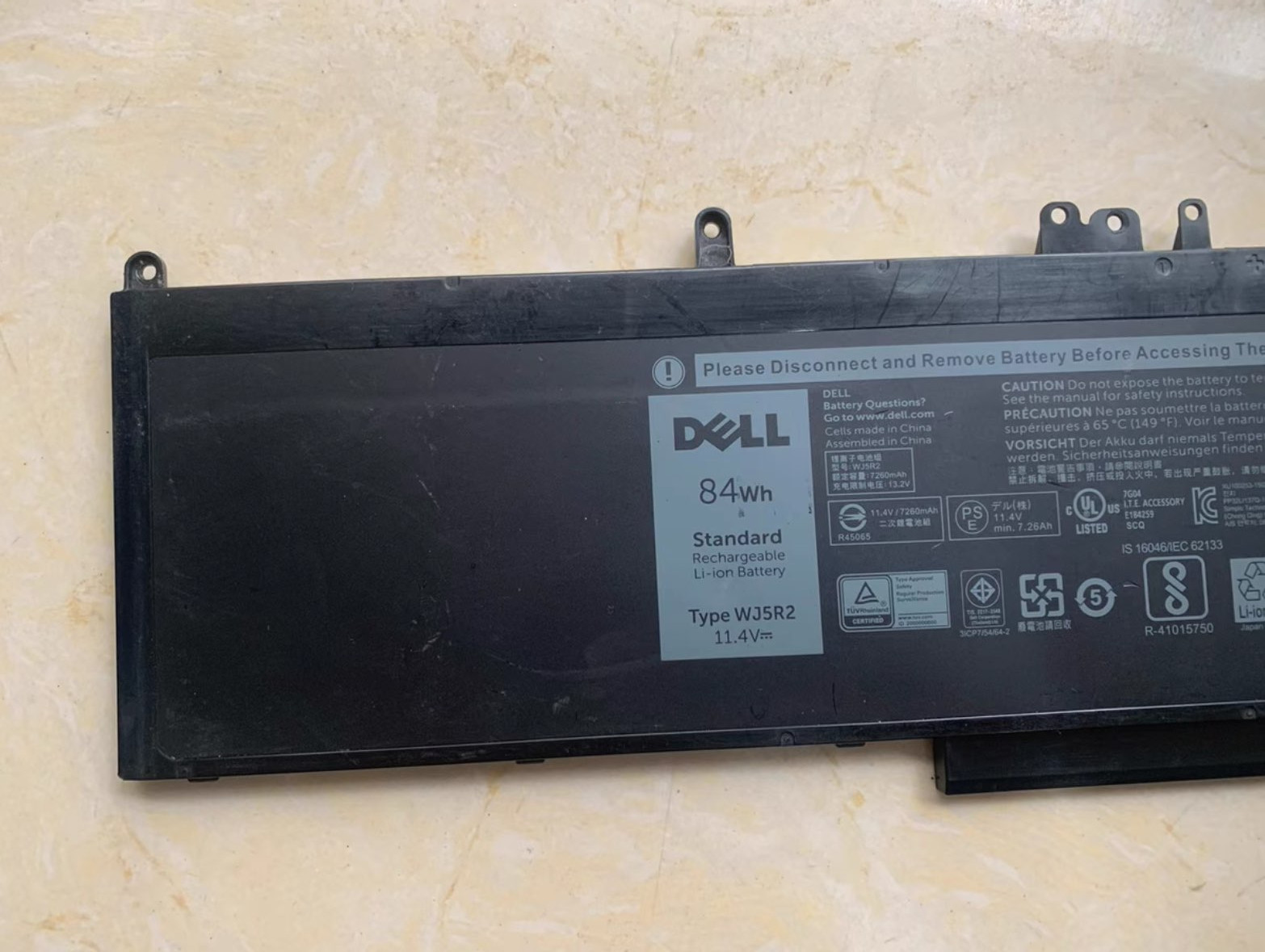 Genuine 84Wh WJ5R2 Battery For Dell Latitude E5570 Precision 3510 Series 4F5YV