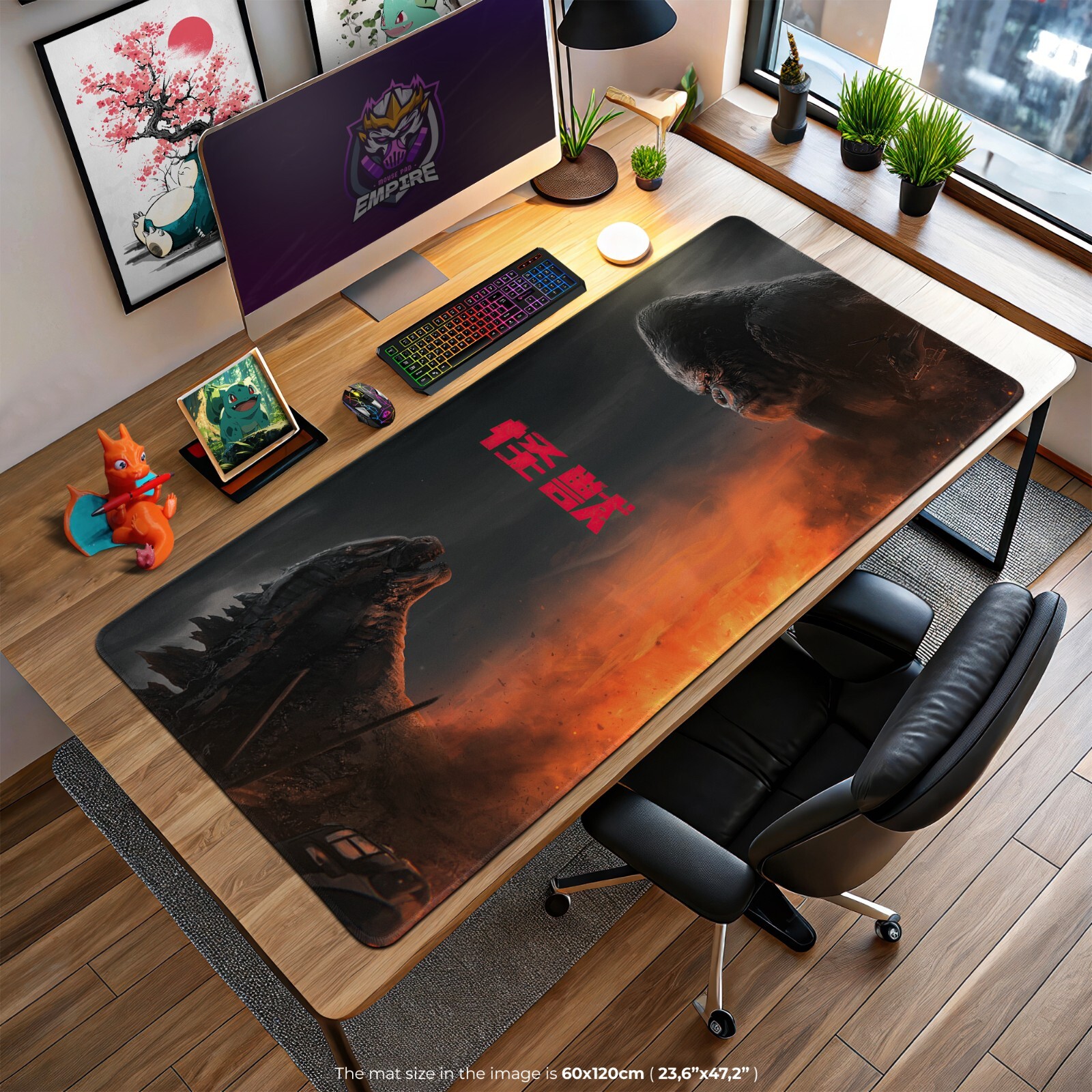 Godzilla vs. King Kong Mouse Pad - Epic Battle Desk Mat, Large Gaming Accessory