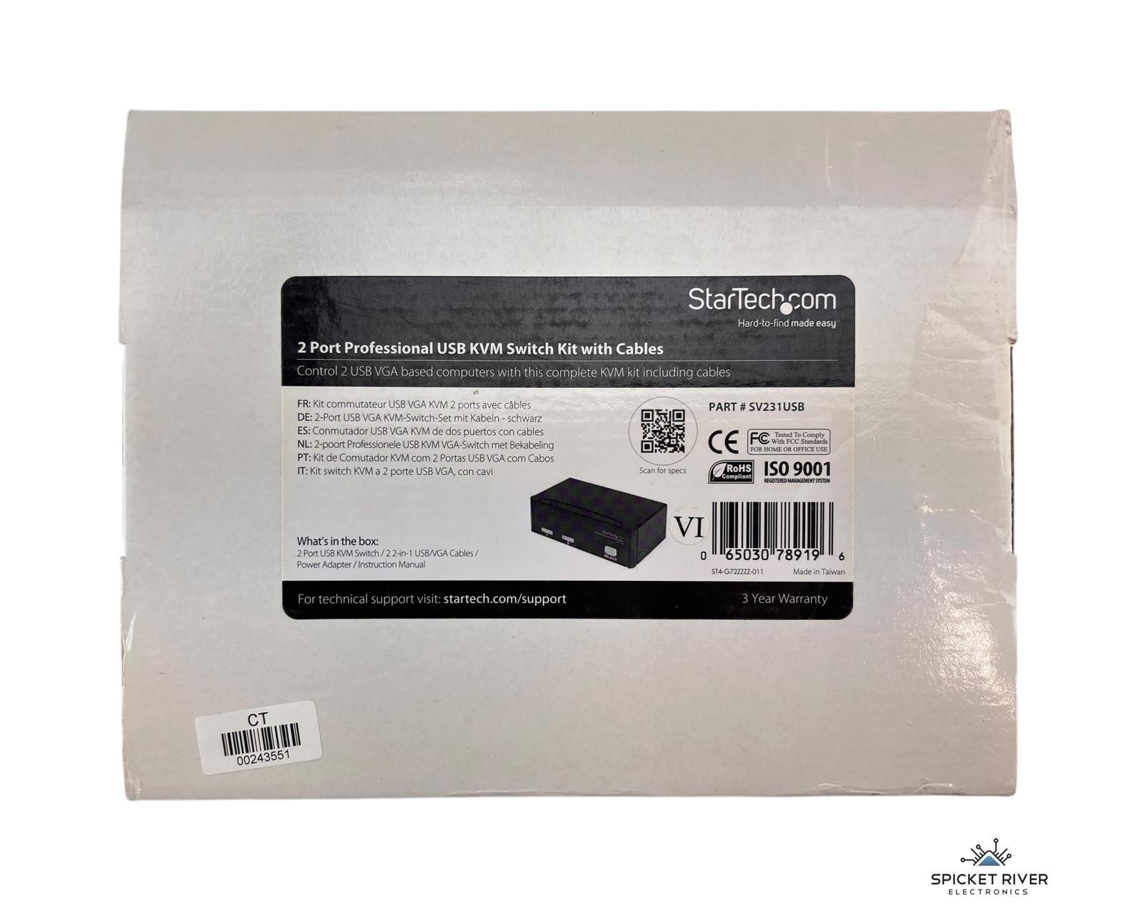 NEW - StarTech SV231USB 2-Port Professional USB KVM Switch Kit