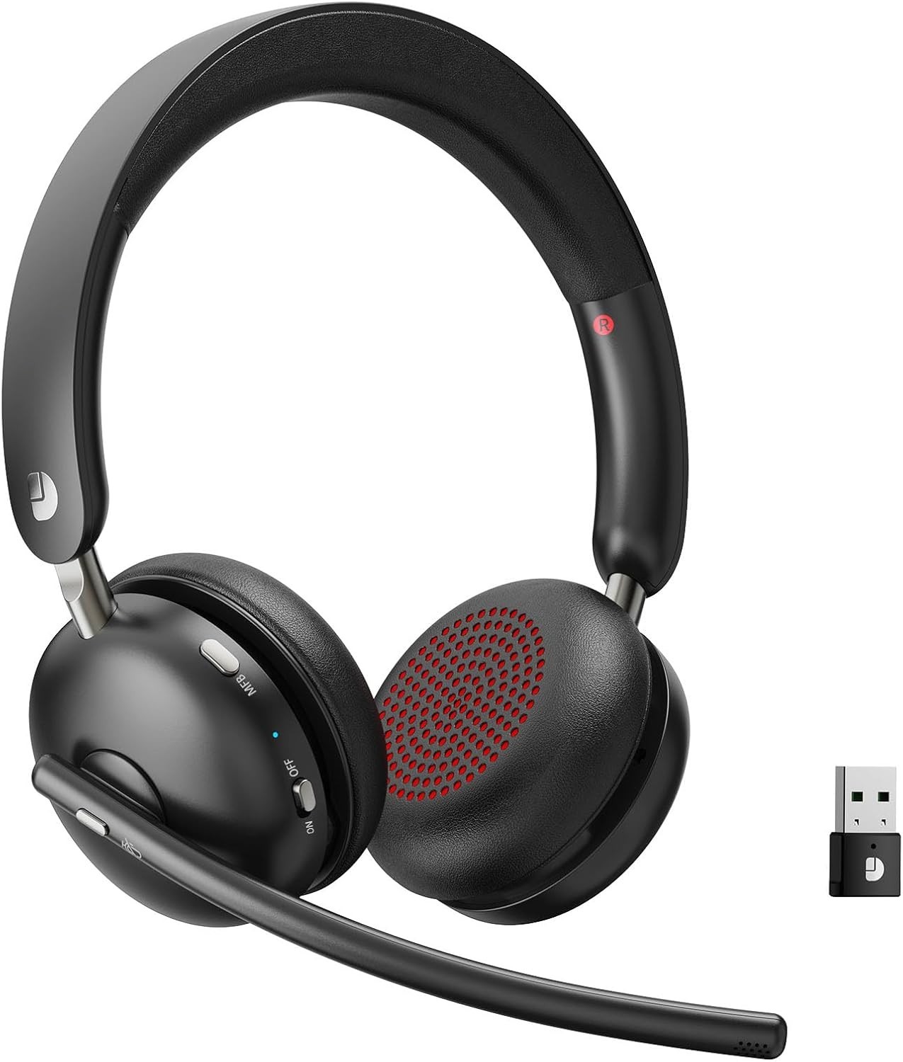 Dytole DY106 Wireless Bluetooth Headset Noise Cancel Mic USB Dongle WFH Call