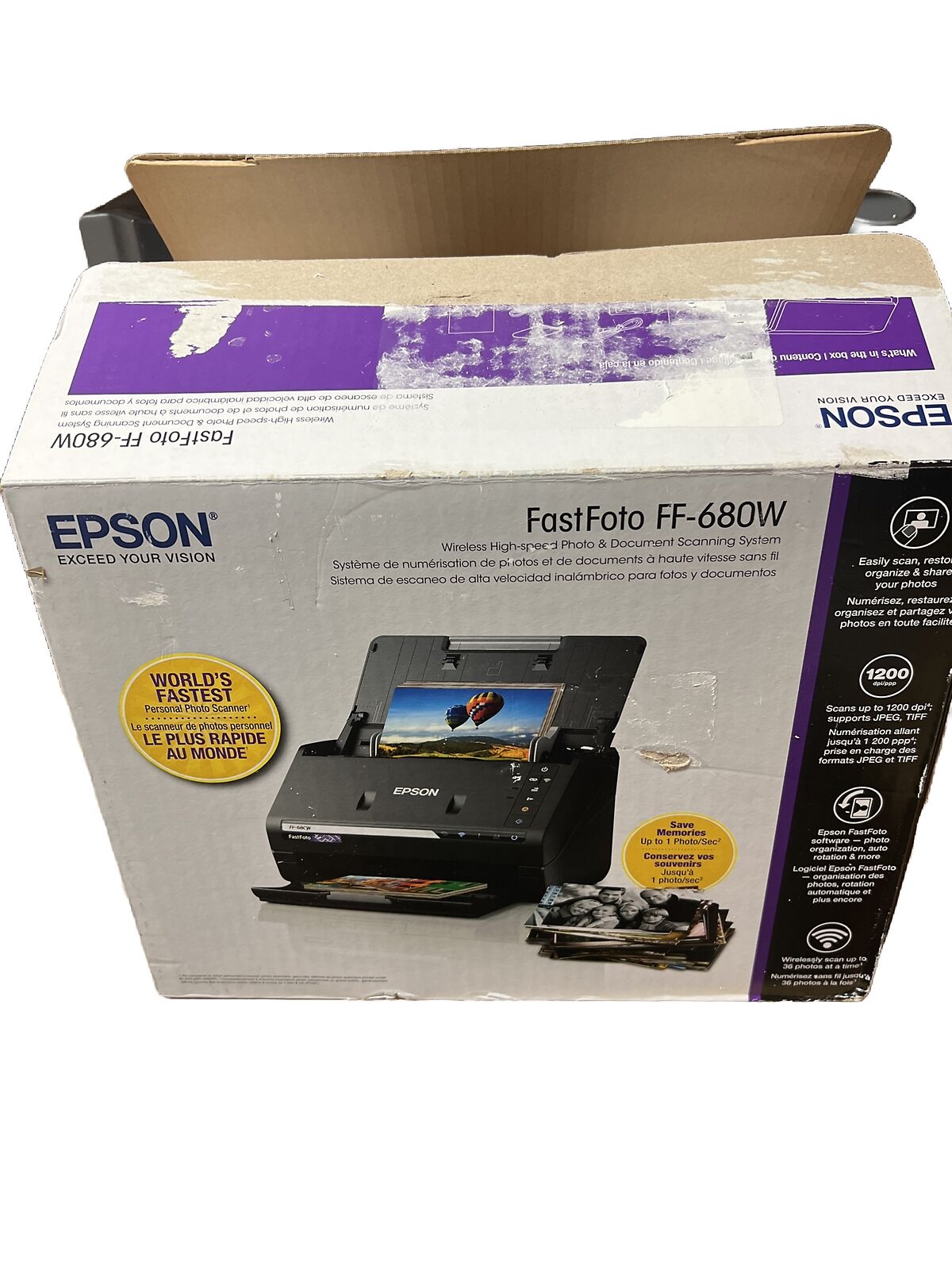 Epson Fastfoto FF-680W Wireless Photo & Document Scanner - Black (B11B237201)