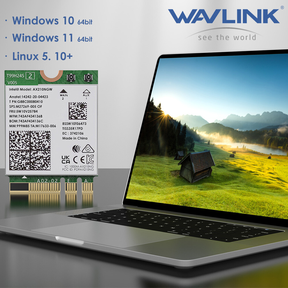 WAVLINK M.2 NGFF WiFi Card WiFi 7 Intel BE200NGW WiFi 6E AX210NEW BT5.4 Tri Band