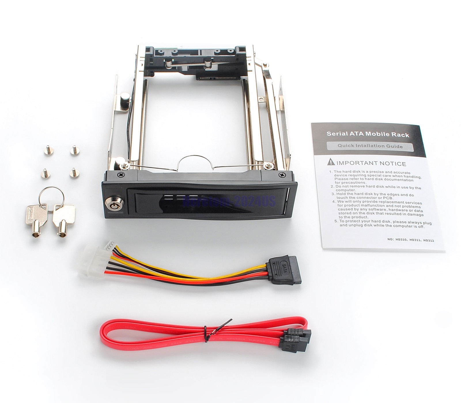 5.25" Trayless Hot Swap Mobile Rack for 3.5" Hard Drive SATA Backplane HDD Caddy