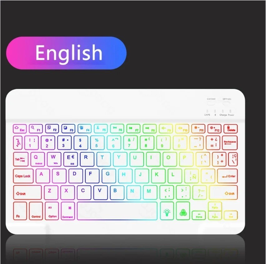 10" Backlit Bluetooth Keyboard Mouse for iPad Android Windows iOS