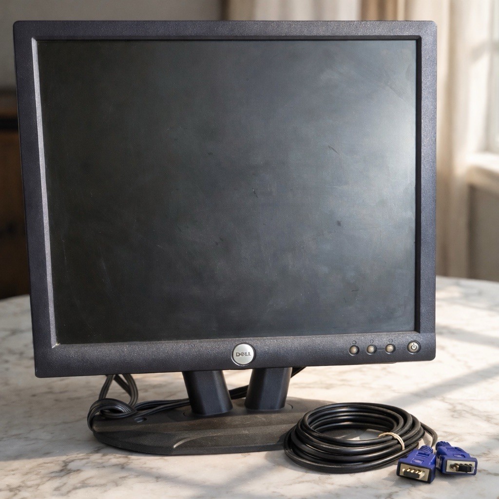 Dell E173FPF 17” LCD Flat Panel Monitor VGA Desktop Display w/ Stand & Cables
