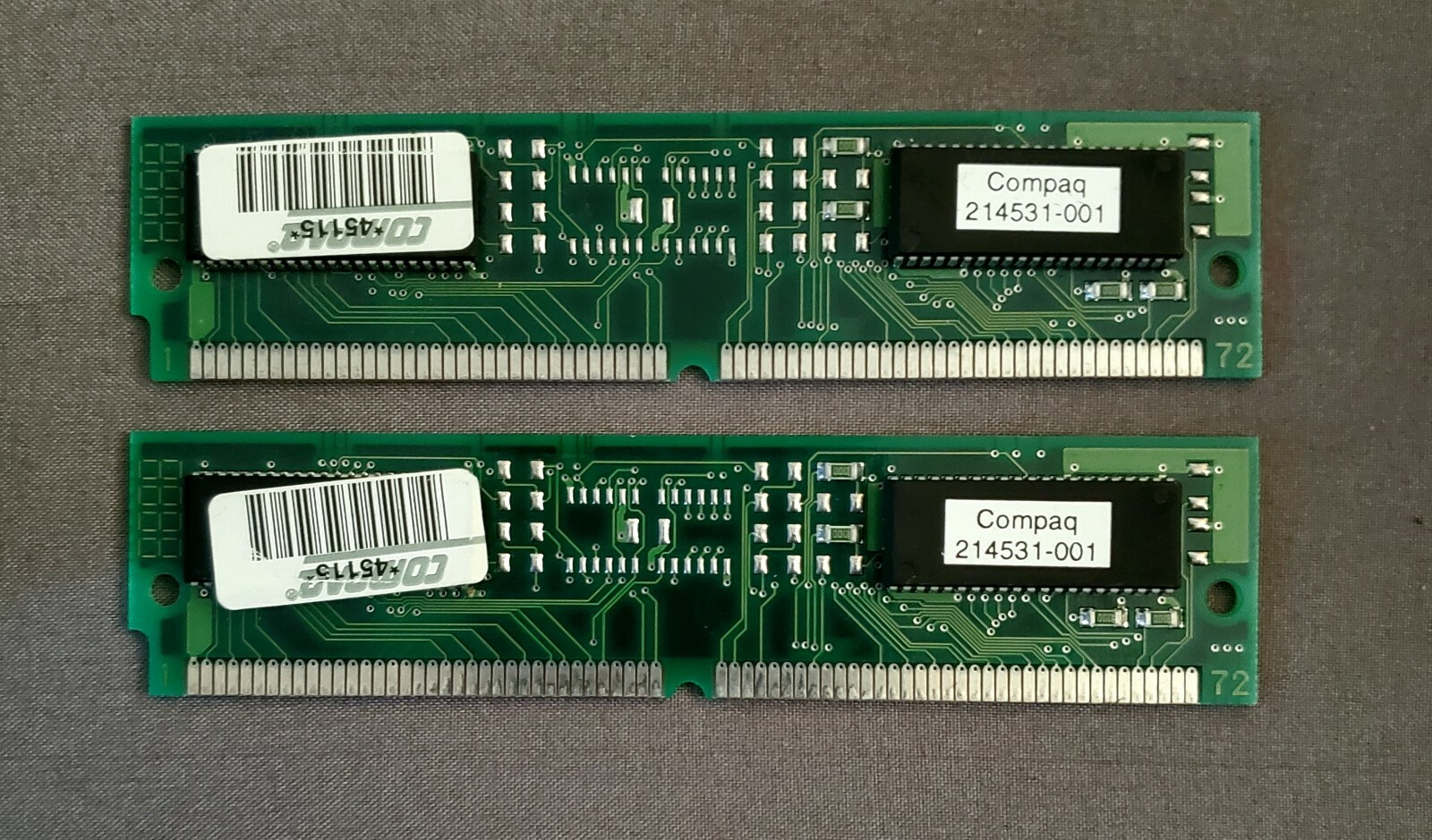 Lot of 2 Compaq 214531-001 HP 4MB SIMM Memory Module 