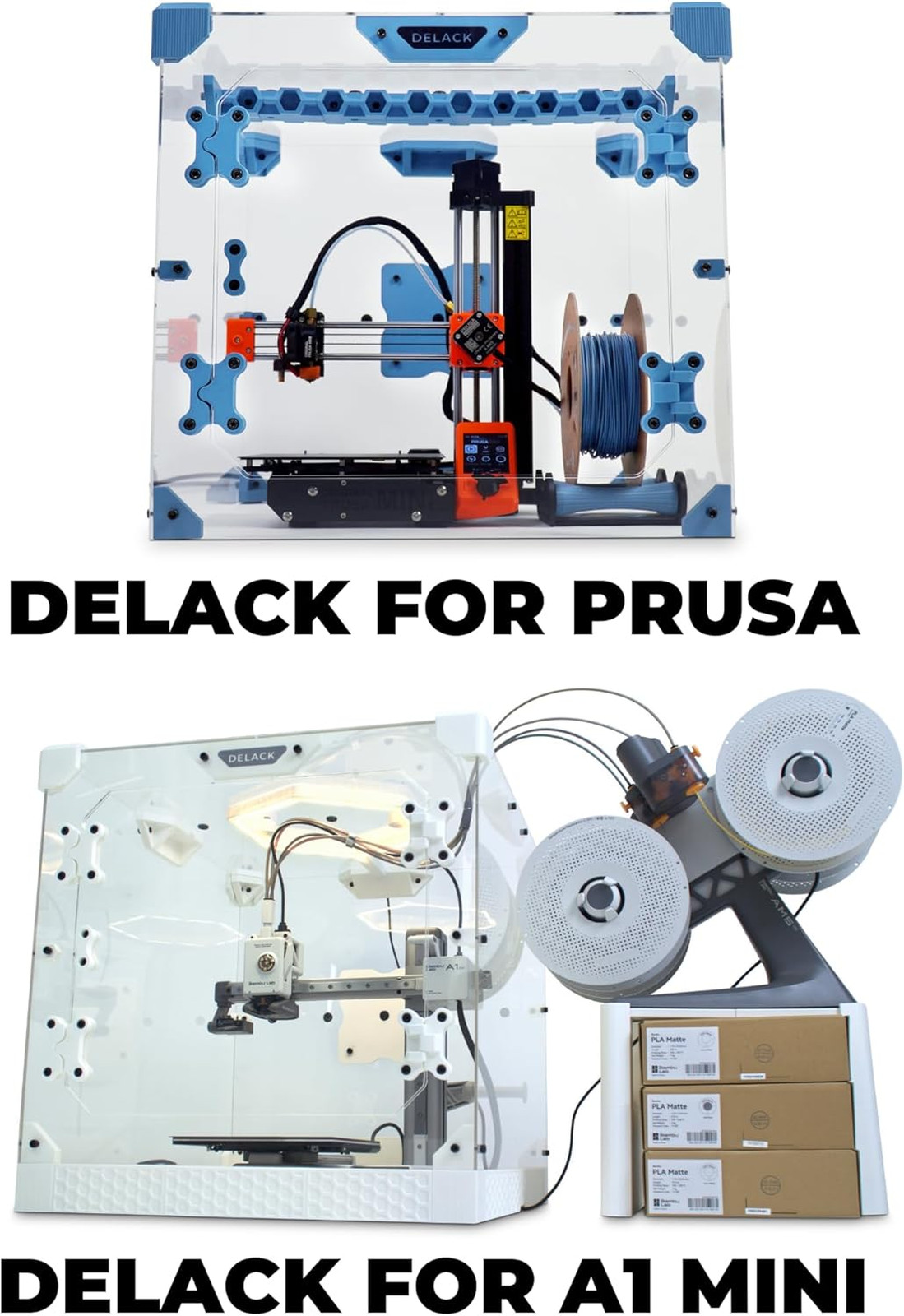 DELACK 3D Printer Enclosure for Bambu Lab A1 Mini, Prusa MK4, MK3 & Mini with