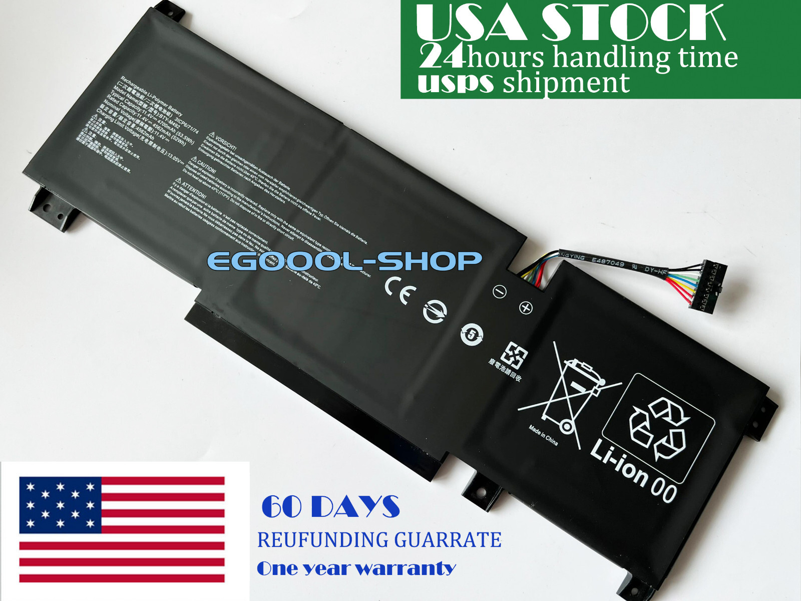 New Genuine BTY-M492 Battery for MSI Crosshair 15 Pulse GL66 GL76 11UG BRAVO 15