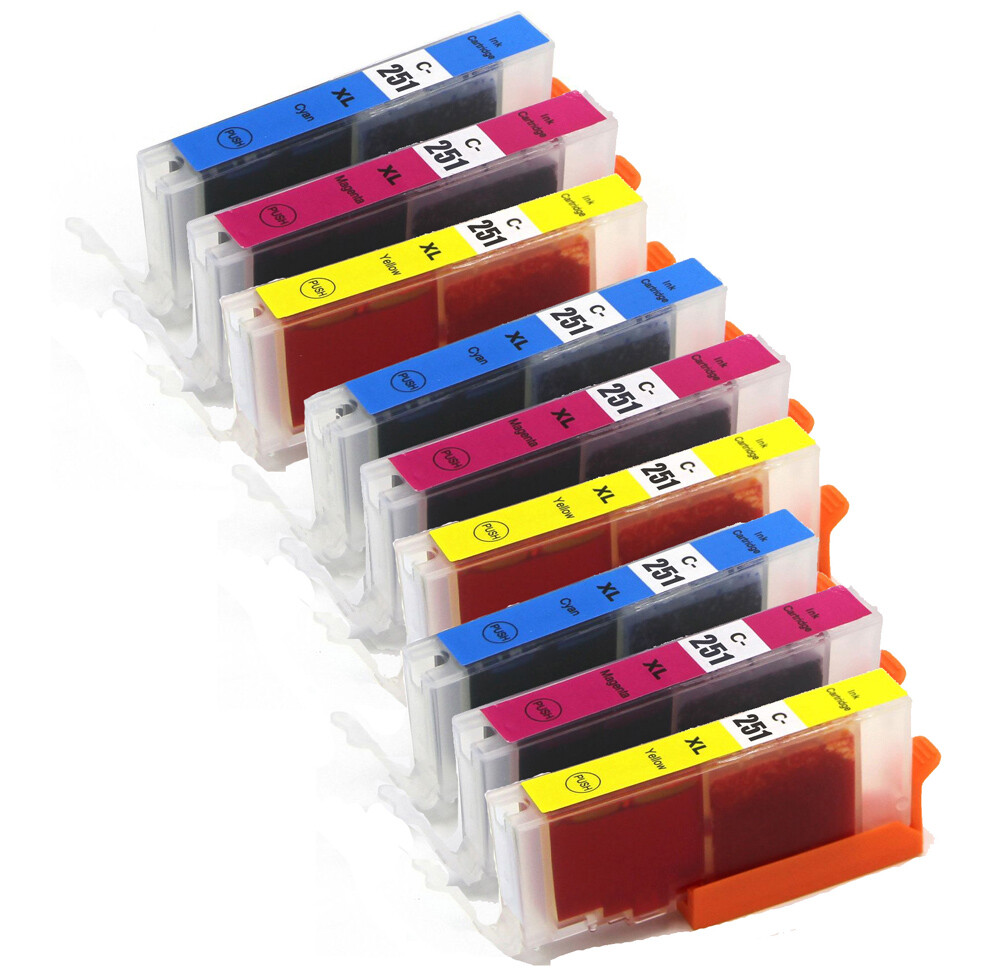 9P COLOR Printer Ink Tank with chip for CLI-251 Canon MG6620 MX922 iX6820 iP7220