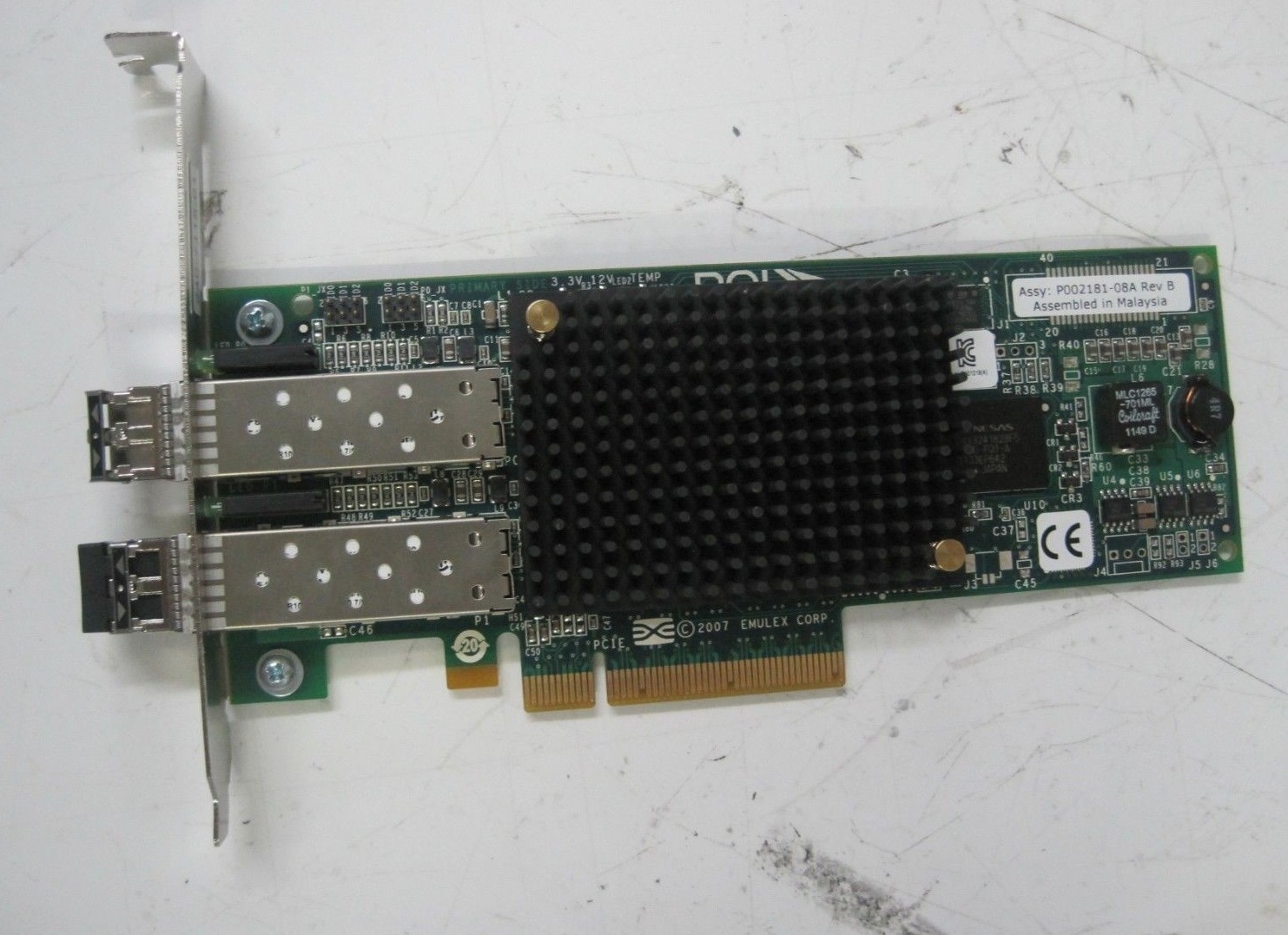 Sun Emulex LPE12002 Dual-port 8GB FC PCIe Full Height Bracket 371-4306-01