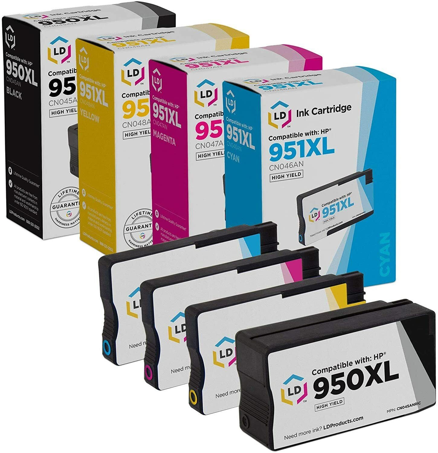LD 4pk COMP Cartridge Set for HP 950XL 951 XL OfficeJet Pro 8600 Premium Plus