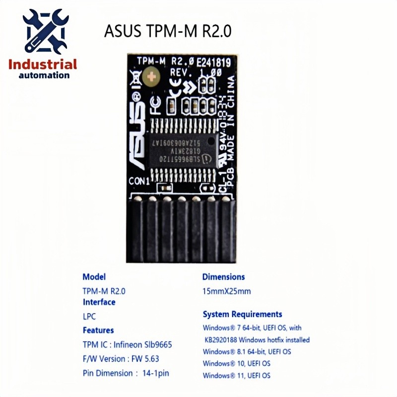1PCS NEW ASUS TPM-M R2.0 TPM 2.0 Module (14-1 Pin) Trusted Platform Module LPC