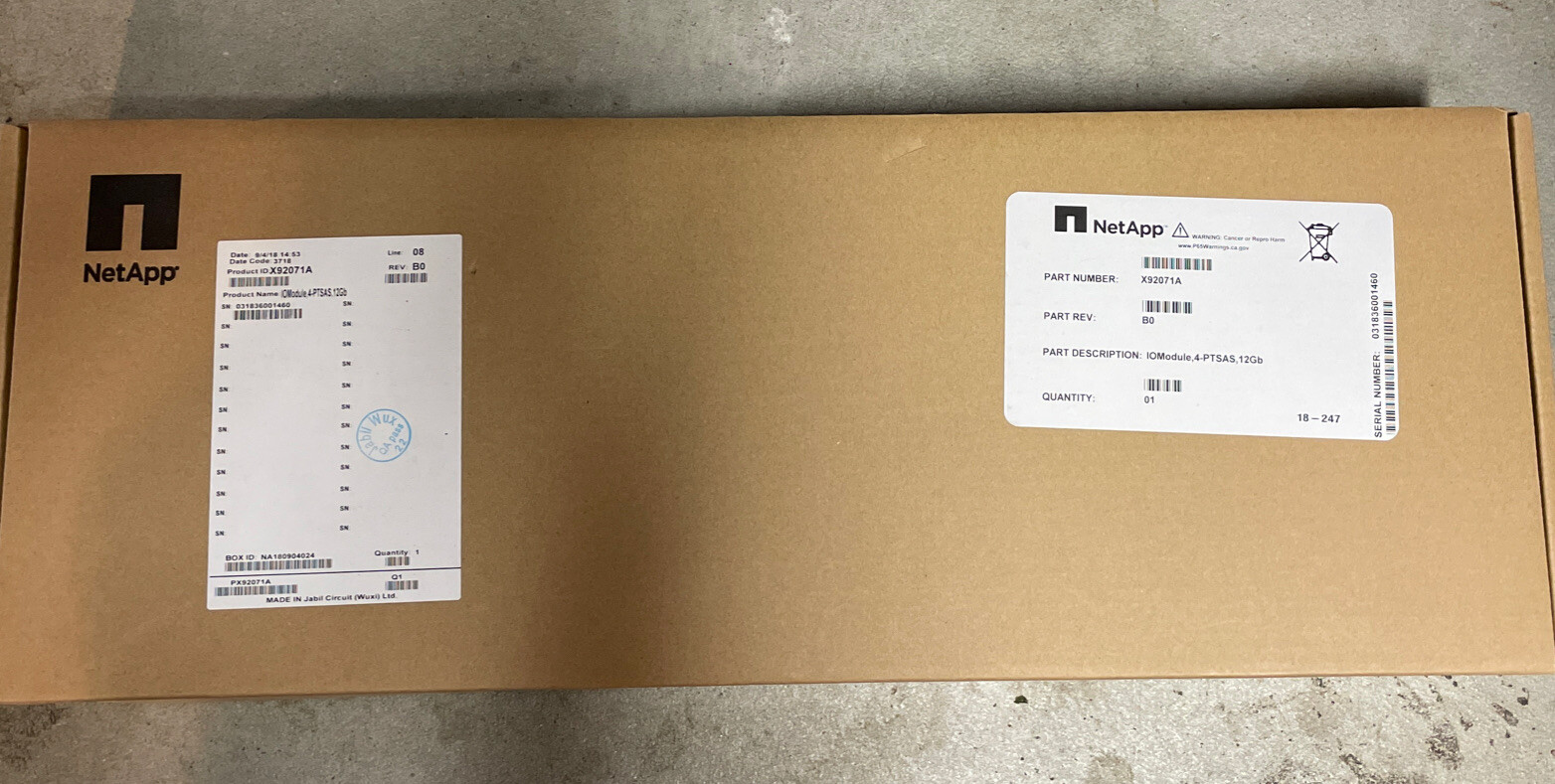 New NetApp IO Module 4PT SAS 12GB Storage Controller • X92071A • 