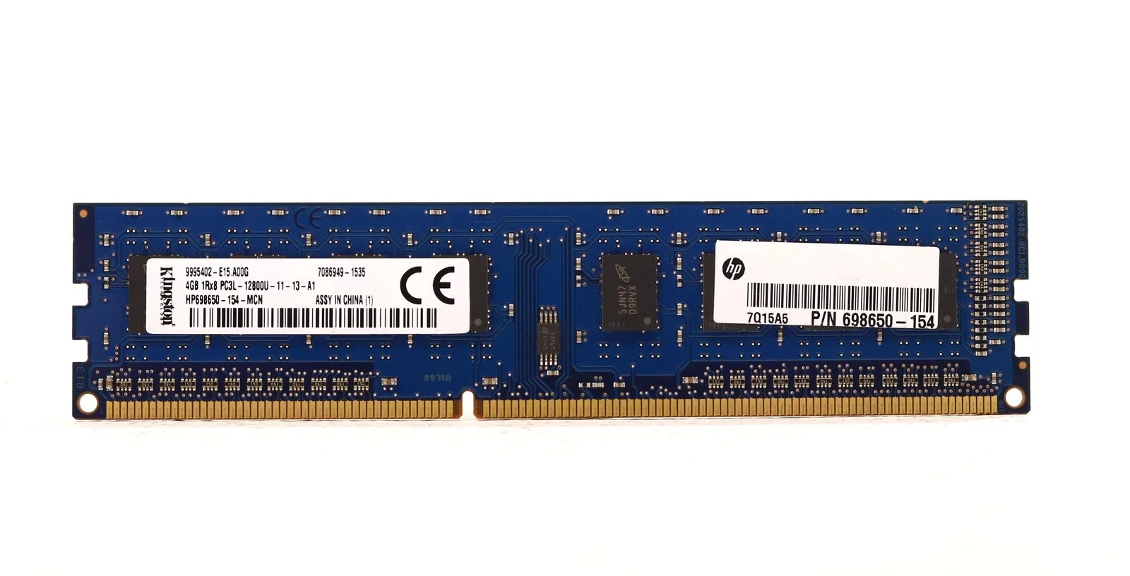 LOT OF 4 (16GB 4X4GB)  Kingston 4GB 1Rx8 PC3L-12800U-11-13-A1 HP698650-154-MCN