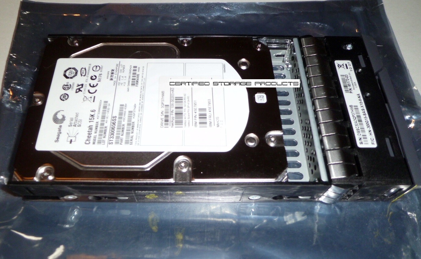 NEW NetApp X410A-R5 Seagate 300GB 15K SAS Drive w/Tray 9CH066-038 ST3300656SS