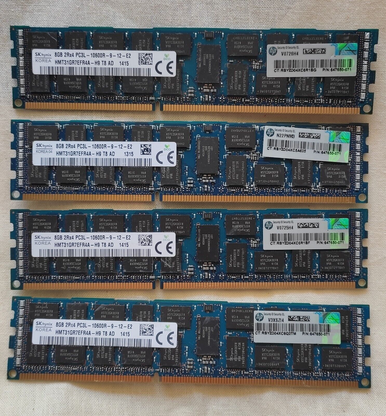 32GB ECC DDR3 RAM 4x8GB PC3L-10600R Desktop/Server Memory