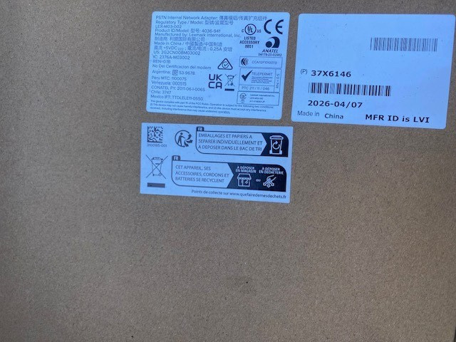 Lexmark 37X6146 PSTN Internal Network Adapter Fax Card (LEX-M03-002)