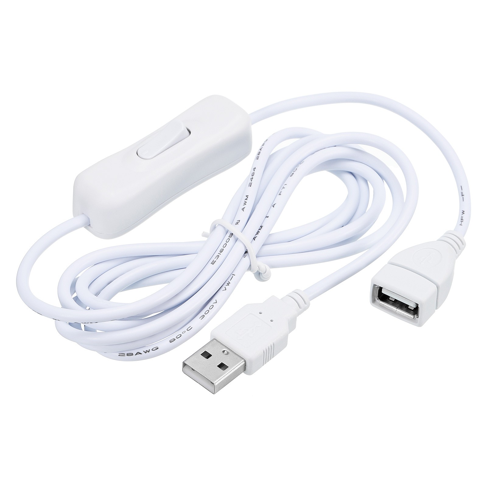 2M USB Extension Cable with ON/Off Switch USB Male to Female Extension Cord