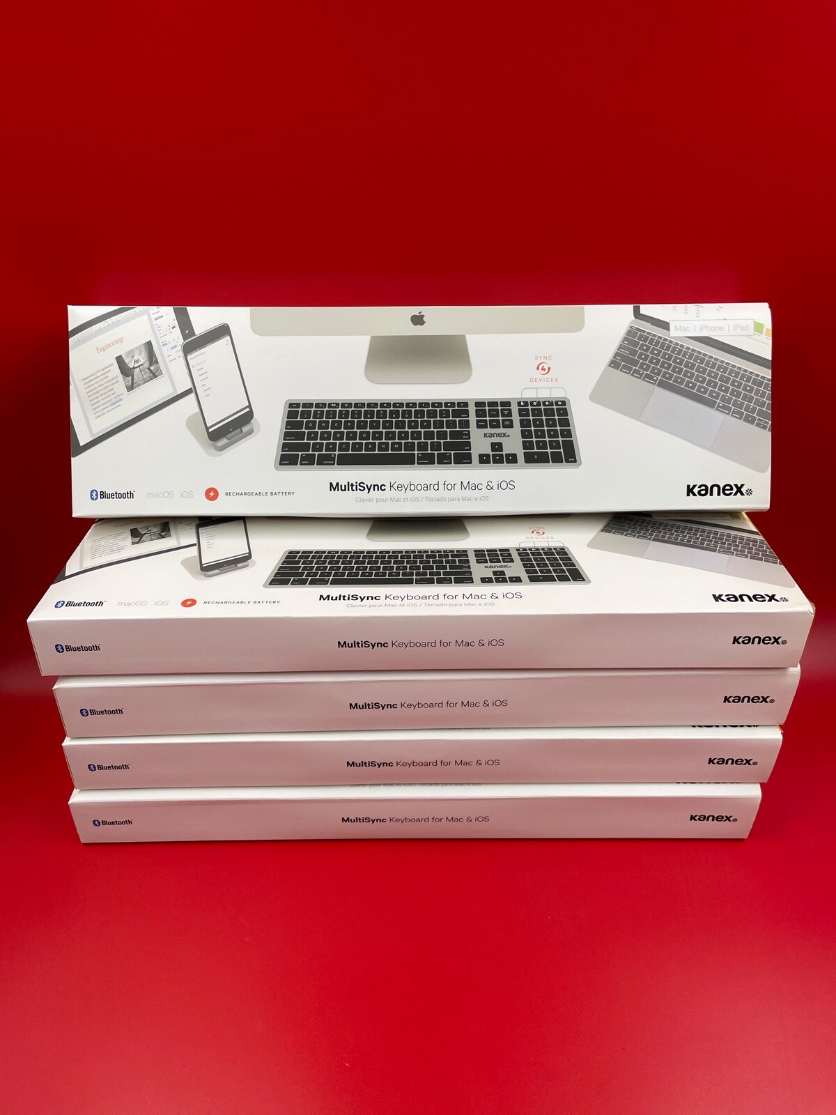Kanex MultiSync Wireless Keyboard Mac iOS Bluetooth Sync 4 Devices K166-1102 NEW
