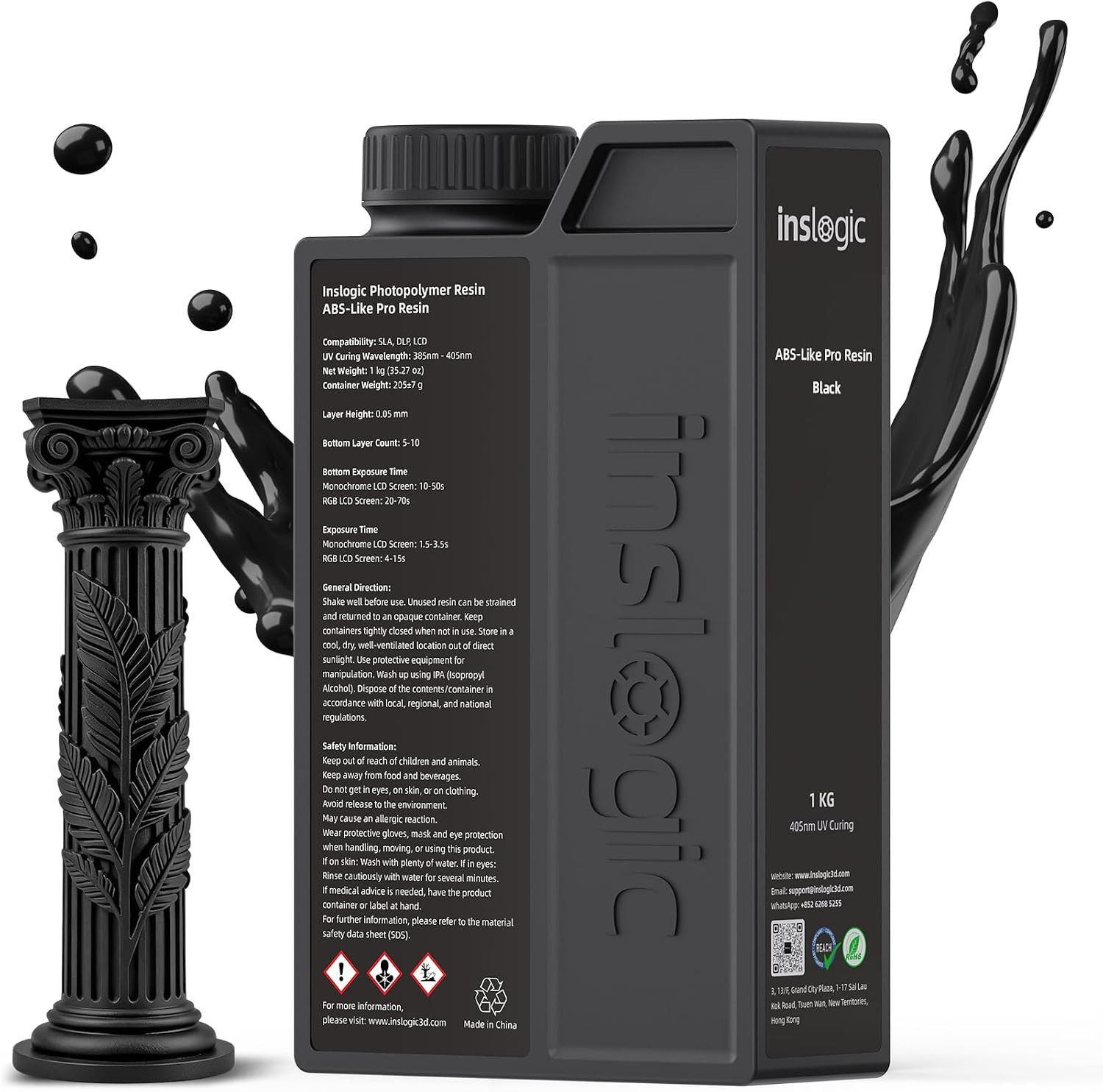 Abs-Like Pro 3D Printer Resin, High Toughness, Low Odor, 1Kg Black