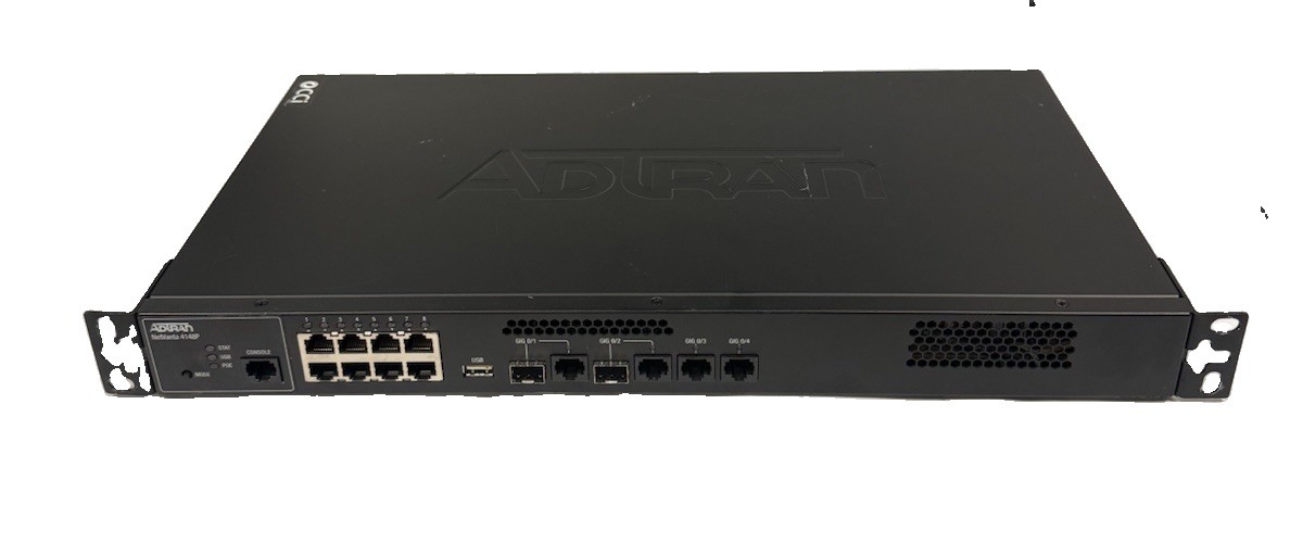 ADTRAN NetVanta 4148P 8-Port PoE Router eSBC 17004148F11 Factory Reset w/ Ears