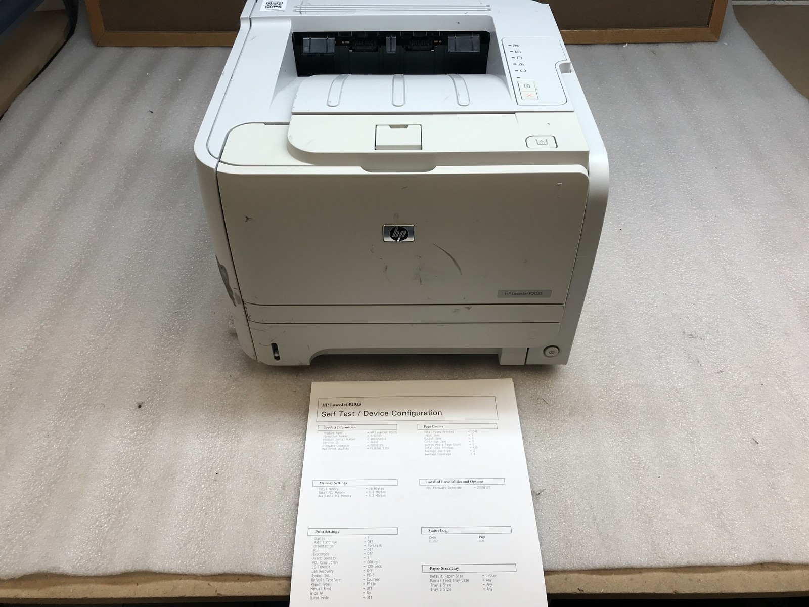 HP LaserJet P2035 Workgroup Monochrome Printer CE461A 1K Page Count Tested
