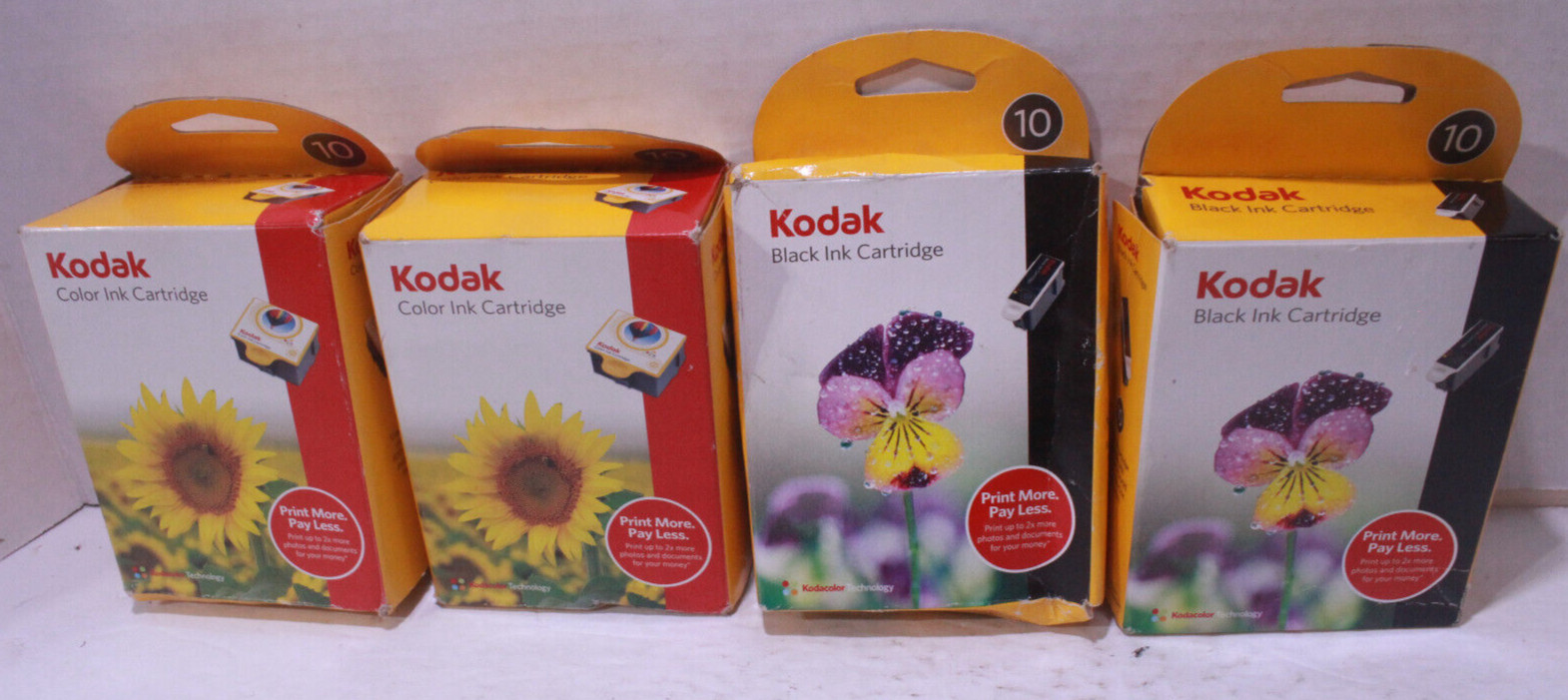 Kodak 10 Series Color & Black Ink Cartridge for KODAK EASYSHARE Lot of 4