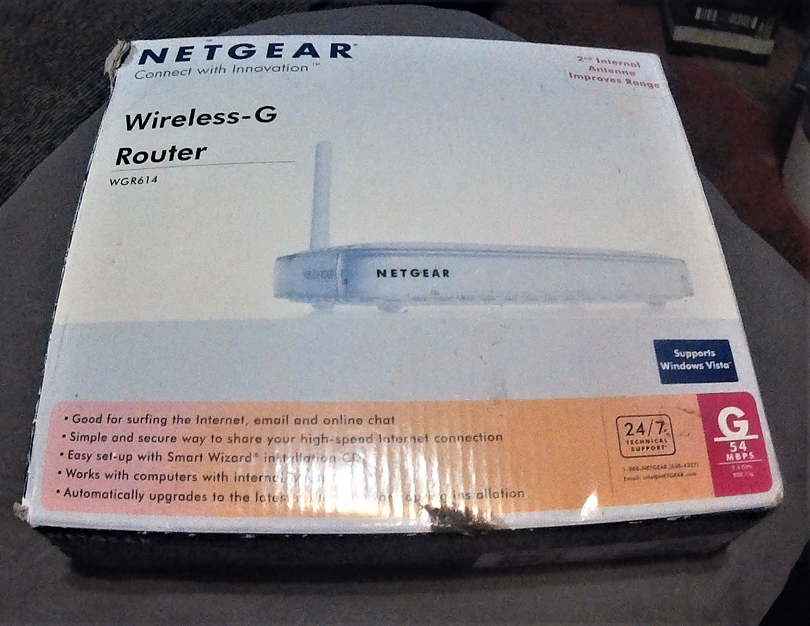 Netgear Wireless-G Router WGR614 54MBPS 2.4 GHz Works Great