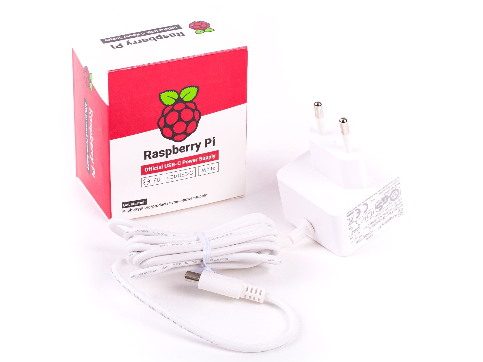 2 x Raspberry Pi Power Supply, USB Type C with EU Plug Type, 1.5m
