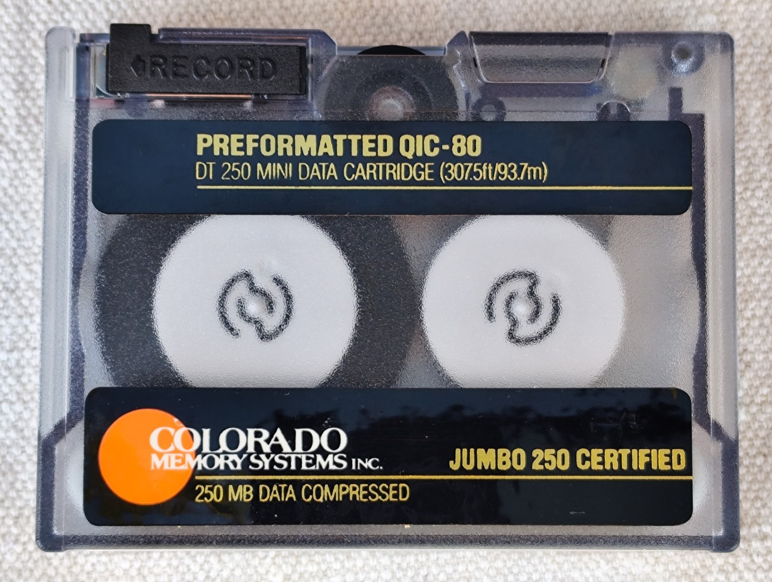 Colorado Memory Systems Jumbo 250 Certified QIC-80 250MB Cartridge Lot#5
