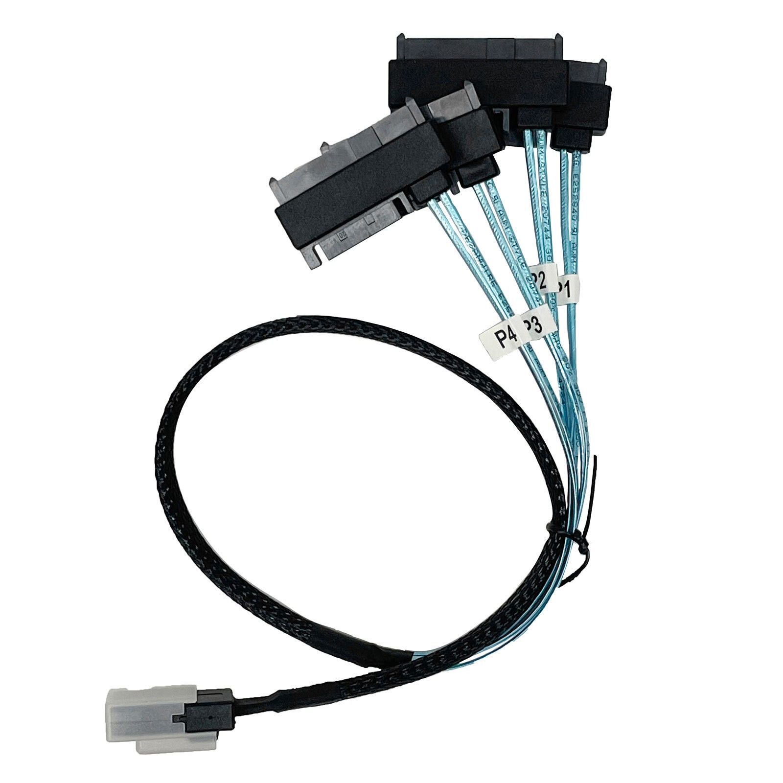 Lot Mini SAS 36P SFF-8087 to 4 SFF-8482 Connectors With SATA Power Cable 1M US