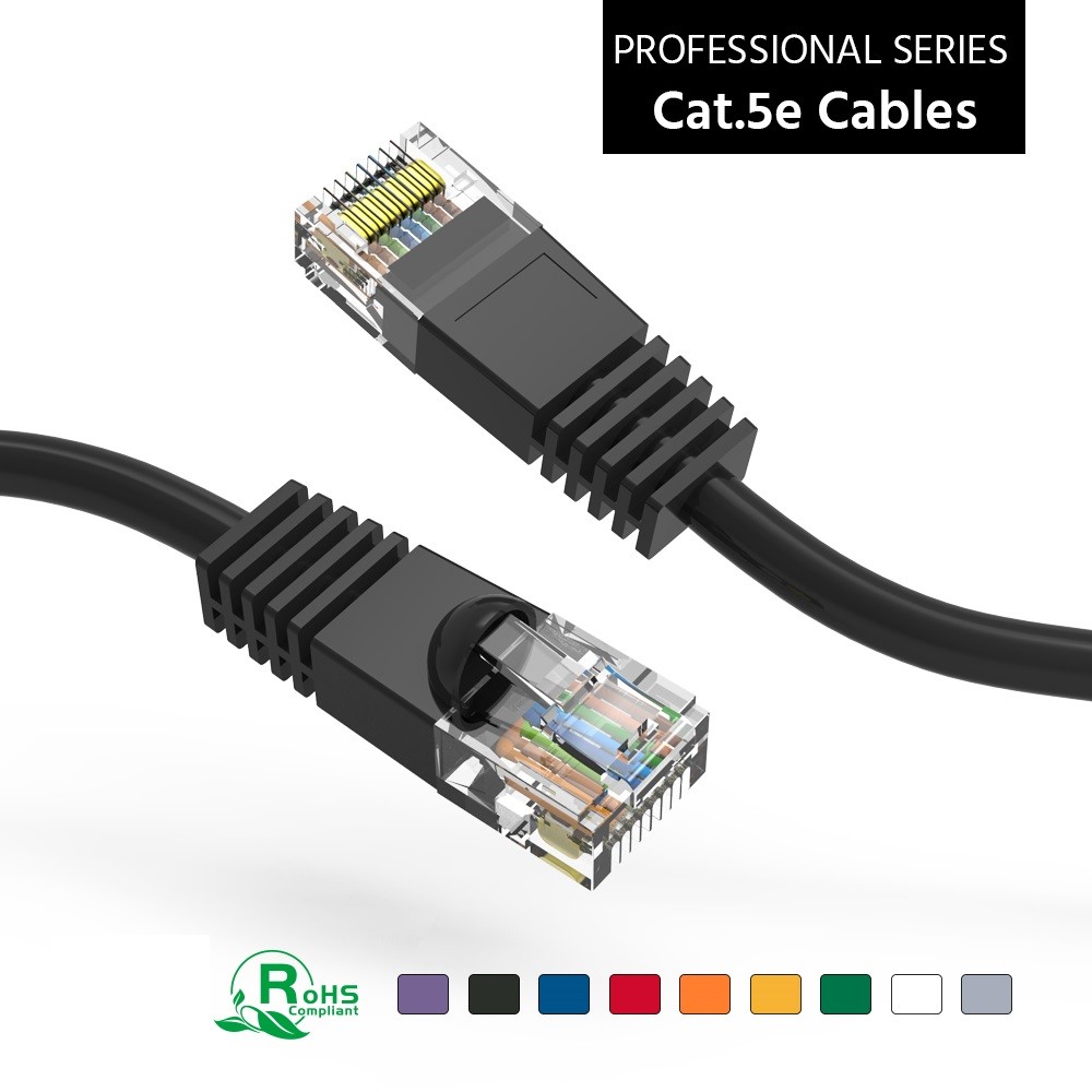 150Ft CAT5E UTP Ethernet Network Booted Cable Black