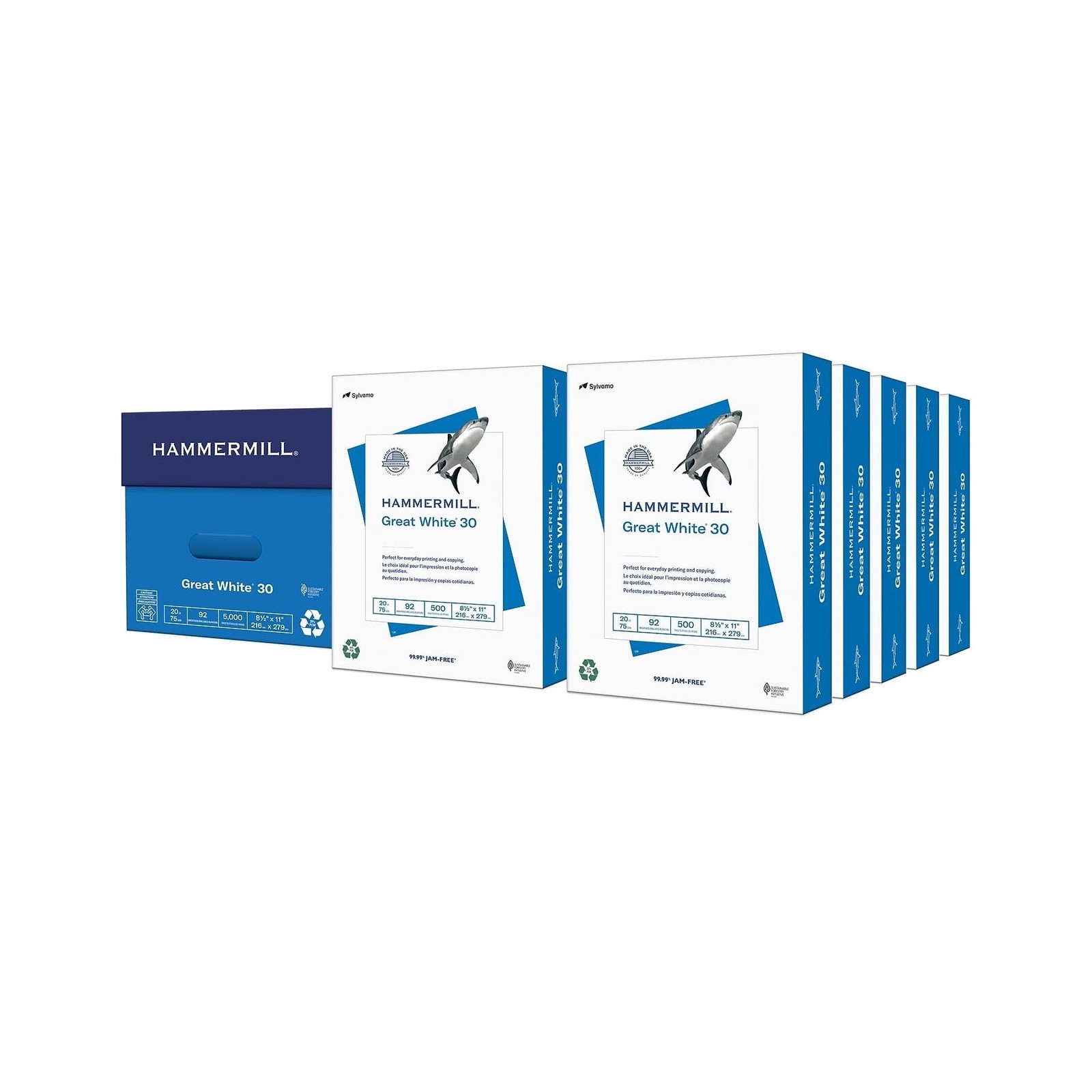 Hammermill Printer Paper, Great White 30% Recycled Paper, 8.5 x 11 - 92 Brigh...