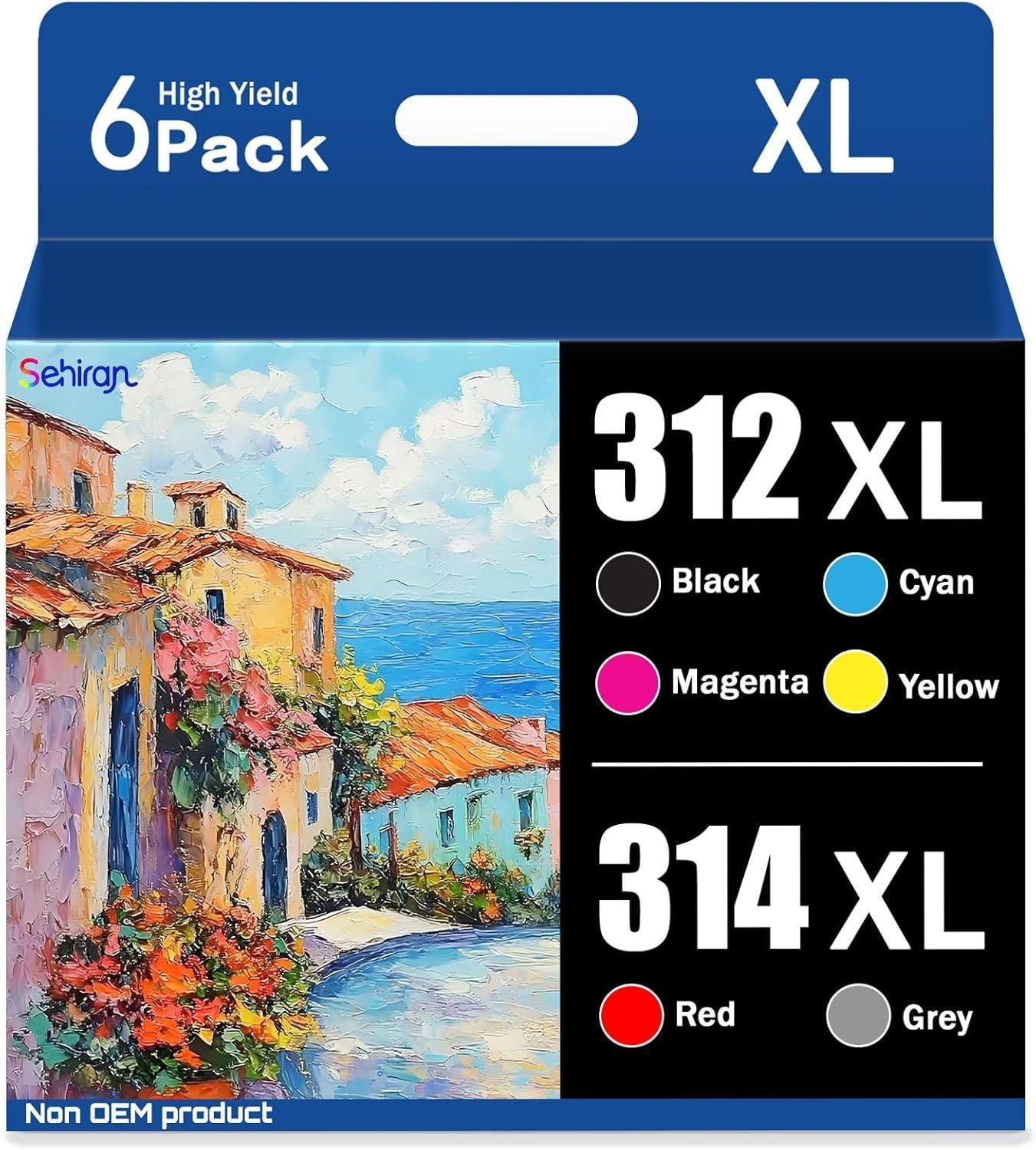 6-Pack High Yield 312XL 314XL Replacement Ink Cartridge