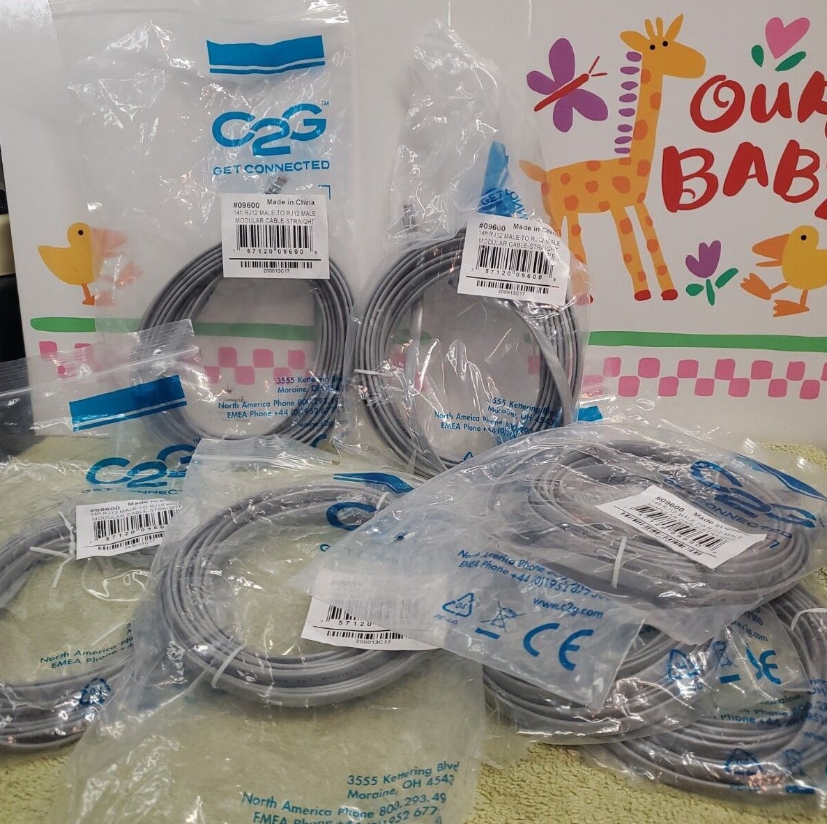 Phone Cord C2G 09600 RJ12 6P6C Straight Cable, (14 Feet, 4.26 Meters)