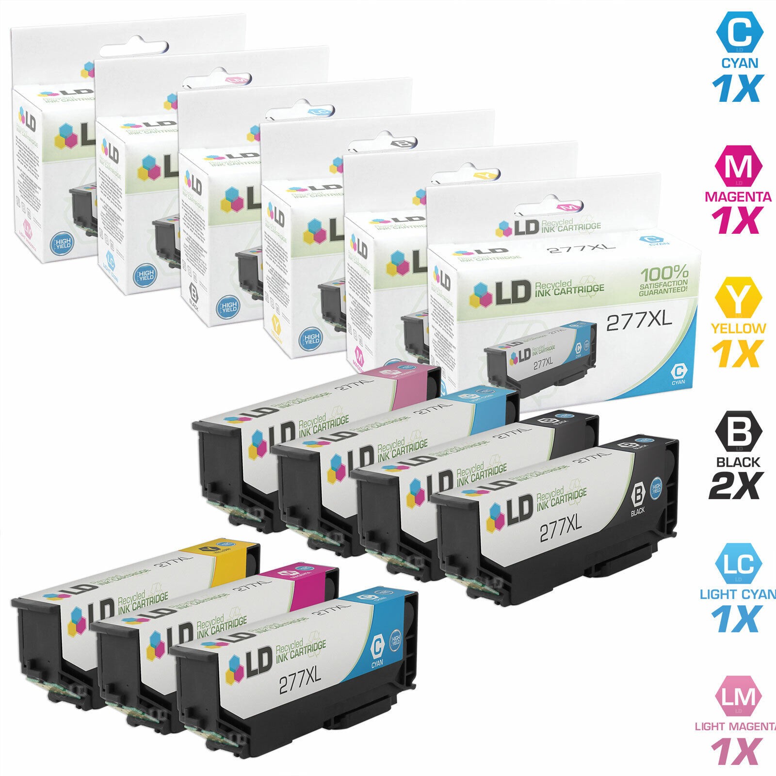 LD Replacement Ink Cartridge Replacement for Epson 277 277XL High Yield (2